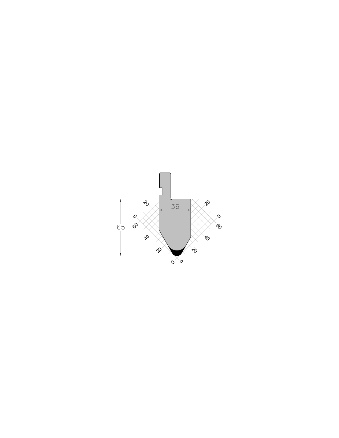 ES PUNCH 60° R6 H65 L415 mm