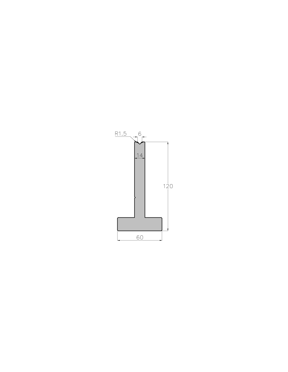 ES DIE 85° V6 H120 L415 mm