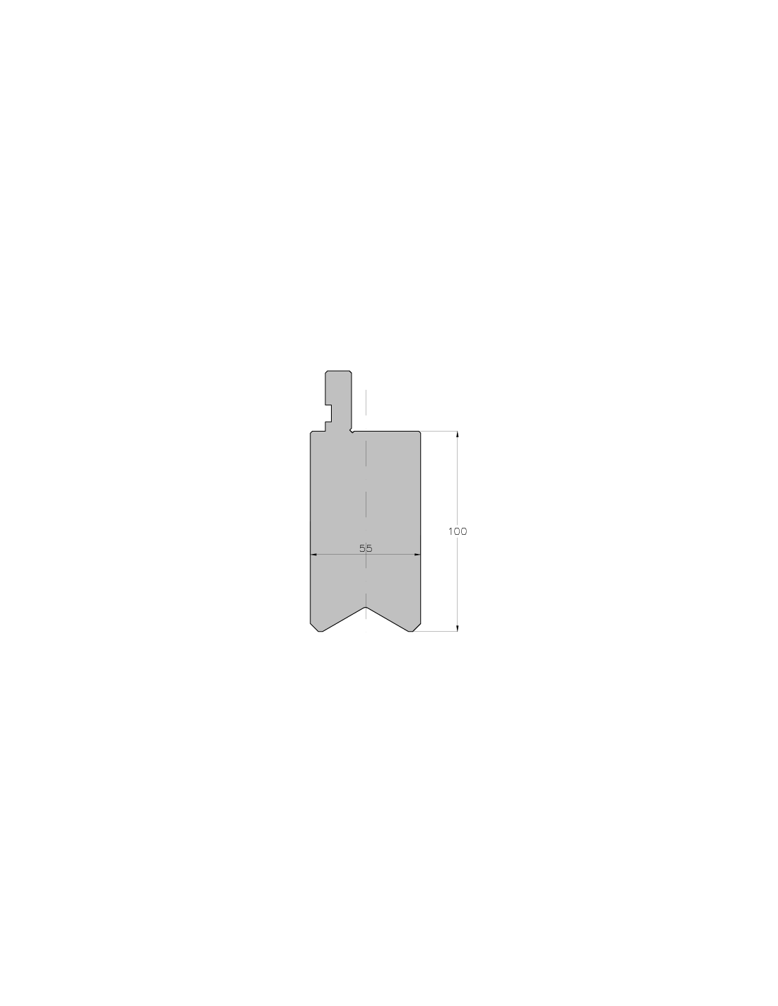 Tool Insert R50 ES HOLDER FOR RADIUS INSERTS (MIN.R15/MAX.R50) H100 L300 mm